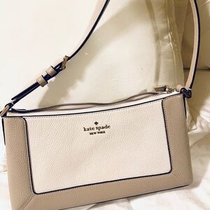 kate spade Two-Tone Cream & Beige Leather Shoulder Bag